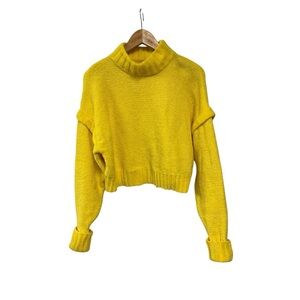 Urban Outfitters Daria Double Take Chenille Crop Yellow Sweater S